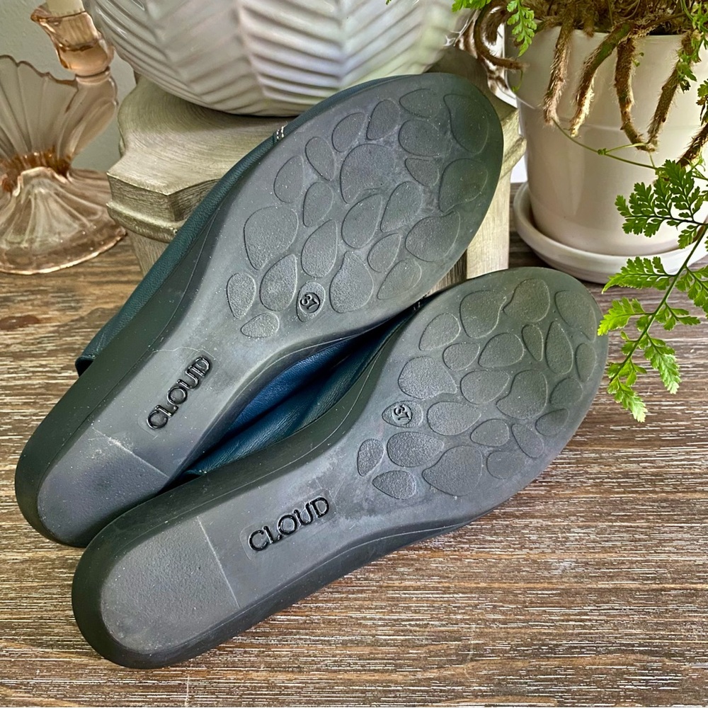 Cloud‎ Caliber Slingback Flat Sandals Wedge Heel Leather Elastic Womens 37/6.5-7 - Picture 13 of 13